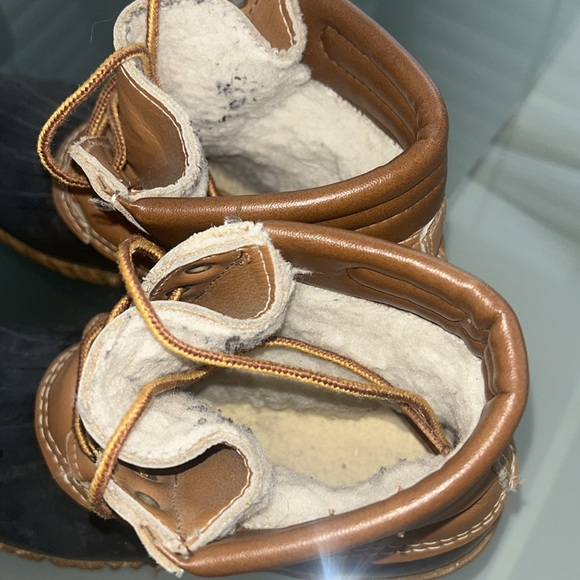 Sorel Waterproof Ladies Hiking Duck Boots sz 8 EUC Black Brown Lace Up Fur Lined - Picture 10 of 17